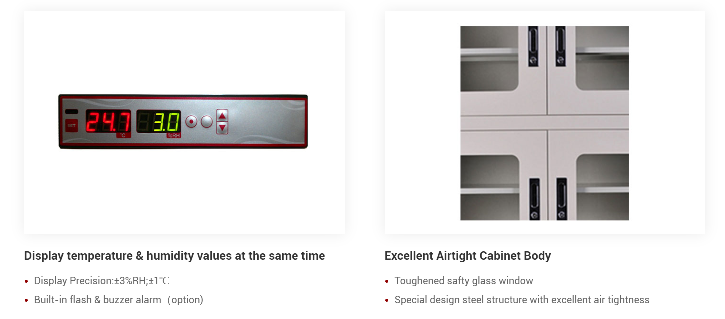 drying cabinets for components storage